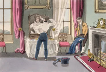 過失、「ファッションの男の必要な資格」からのプレート1、発行1823（ハンドアクアチント）